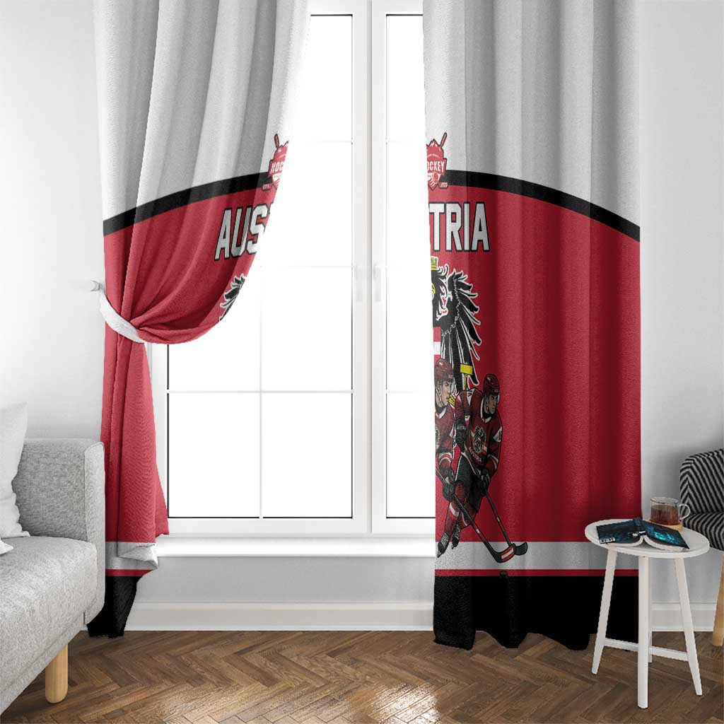 Austria Hockey Window Curtain Austrian Eagle Pride