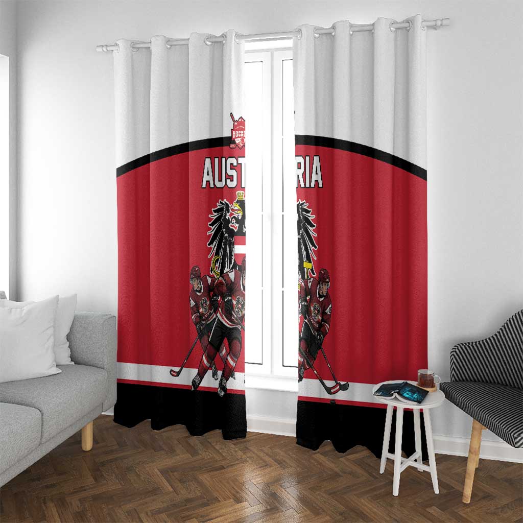 Austria Hockey Window Curtain Austrian Eagle Pride