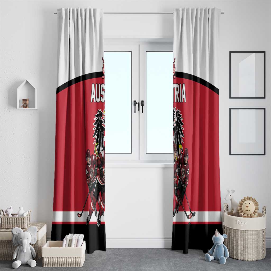 Austria Hockey Window Curtain Austrian Eagle Pride
