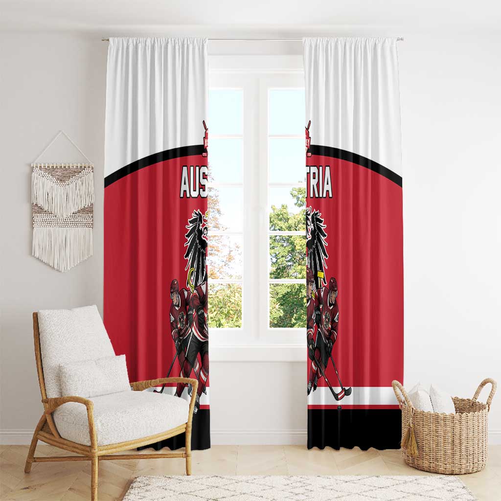 Austria Hockey Window Curtain Austrian Eagle Pride