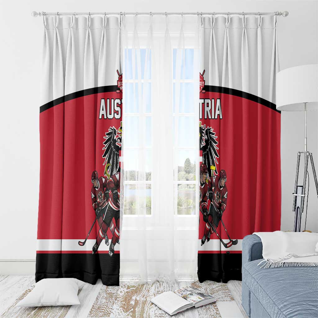 Austria Hockey Window Curtain Austrian Eagle Pride