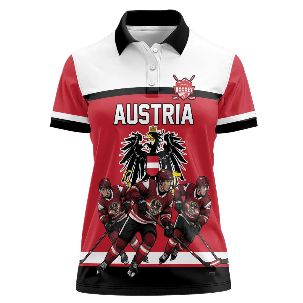 Austria Hockey Custom Women Polo Shirt Austrian Eagle Pride