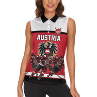 Austria Hockey Custom Women Sleeveless Polo Shirt Austrian Eagle Pride