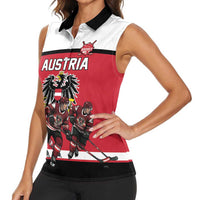 Austria Hockey Custom Women Sleeveless Polo Shirt Austrian Eagle Pride