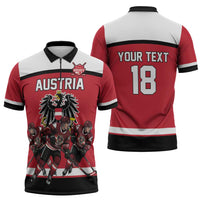 Austria Hockey Custom Zipper Polo Shirt Austrian Eagle Pride