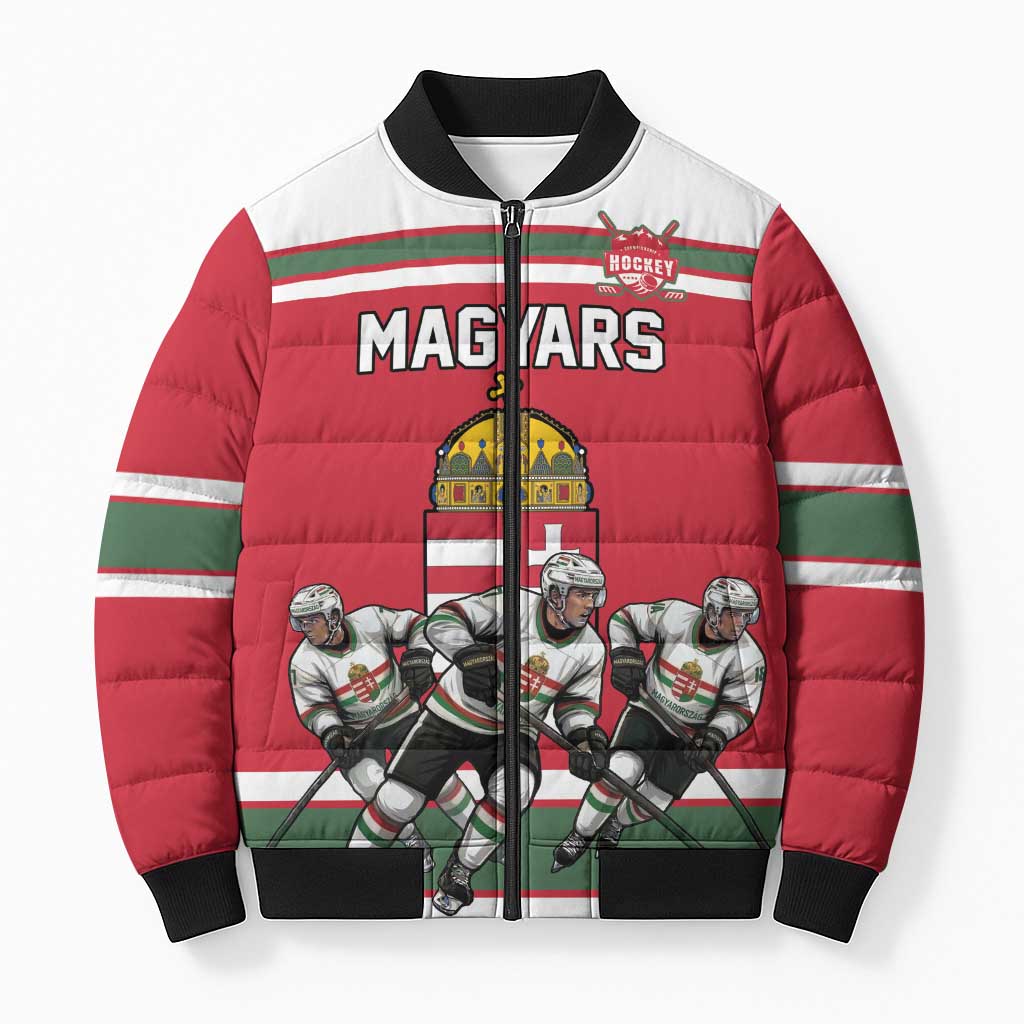Hungary Hockey Custom Bomber Puffer Jacket Magyars Pride National Team