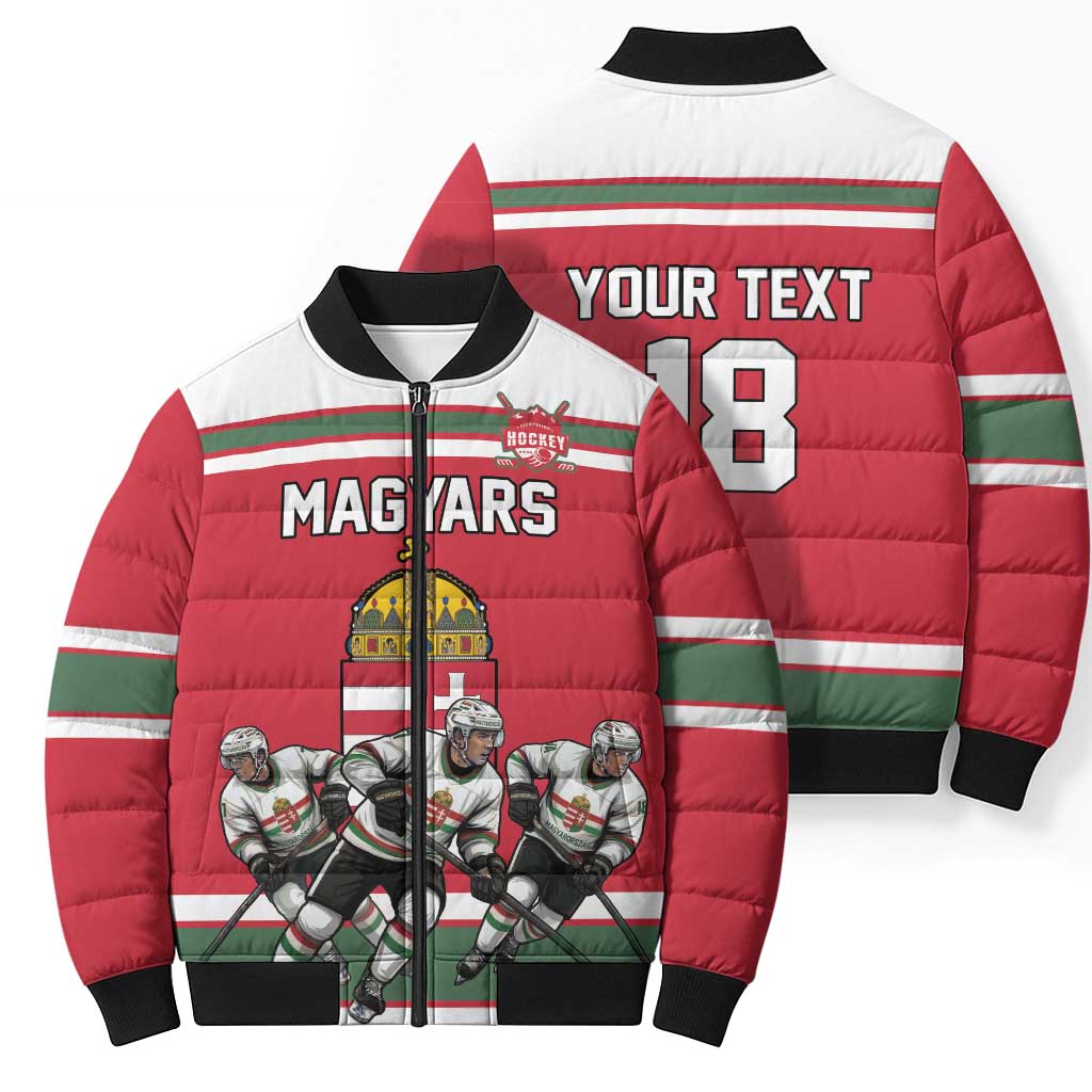 Hungary Hockey Custom Bomber Puffer Jacket Magyars Pride National Team
