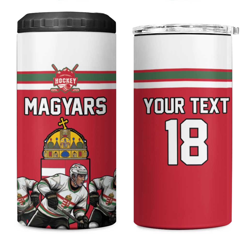Hungary Hockey Custom 4 in 1 Can Cooler Tumbler Magyars Pride National Team