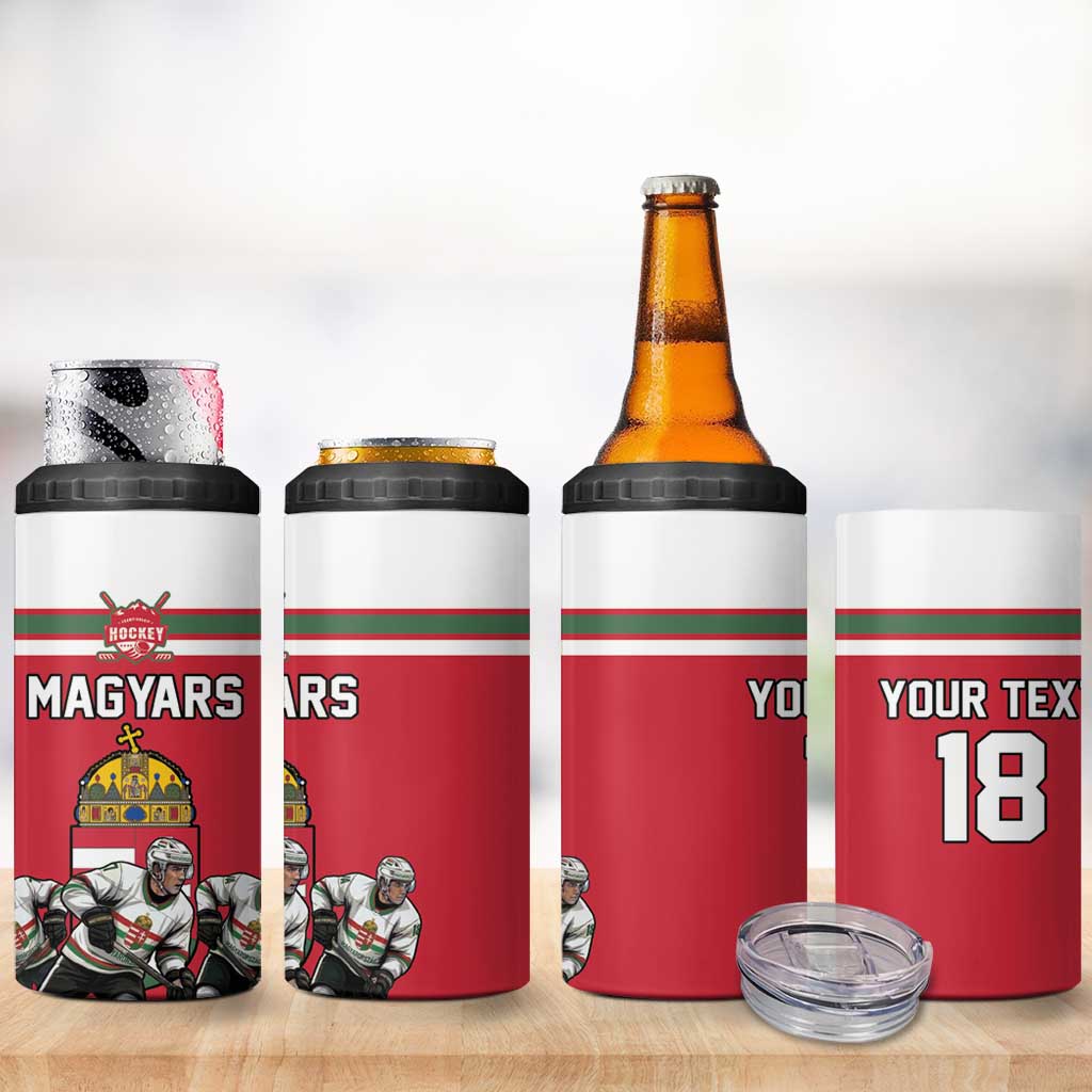 Hungary Hockey Custom 4 in 1 Can Cooler Tumbler Magyars Pride National Team