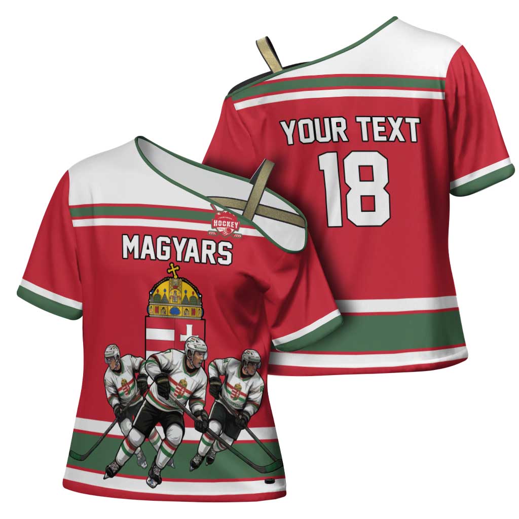 Hungary Hockey Custom Cross Shoulder Shirt Magyars Pride National Team