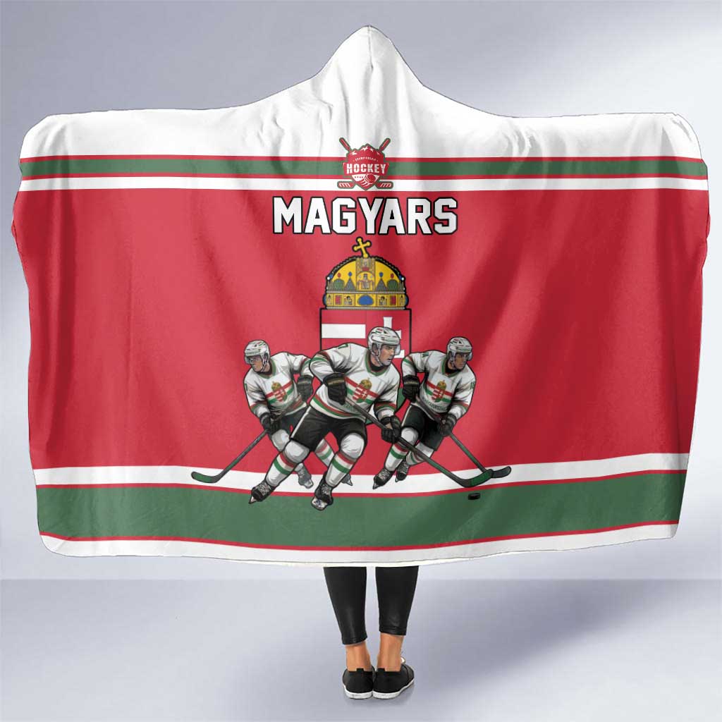 Hungary Hockey Hooded Blanket Magyars Pride National Team