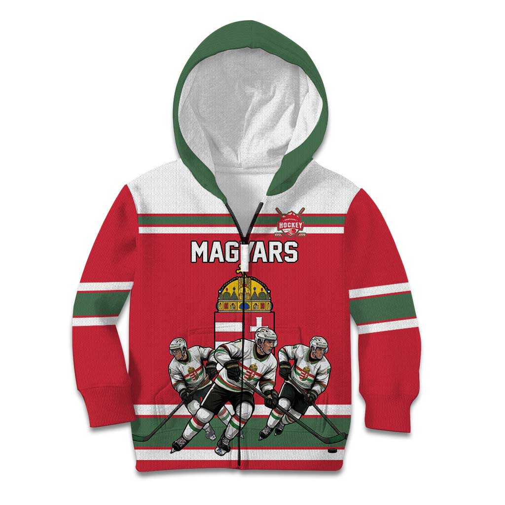 Hungary Hockey Custom Kid Hoodie Magyars Pride National Team