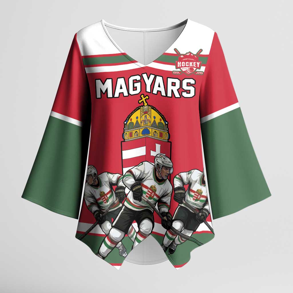 Hungary Hockey Custom Kimono Sleeve Blouse Magyars Pride National Team