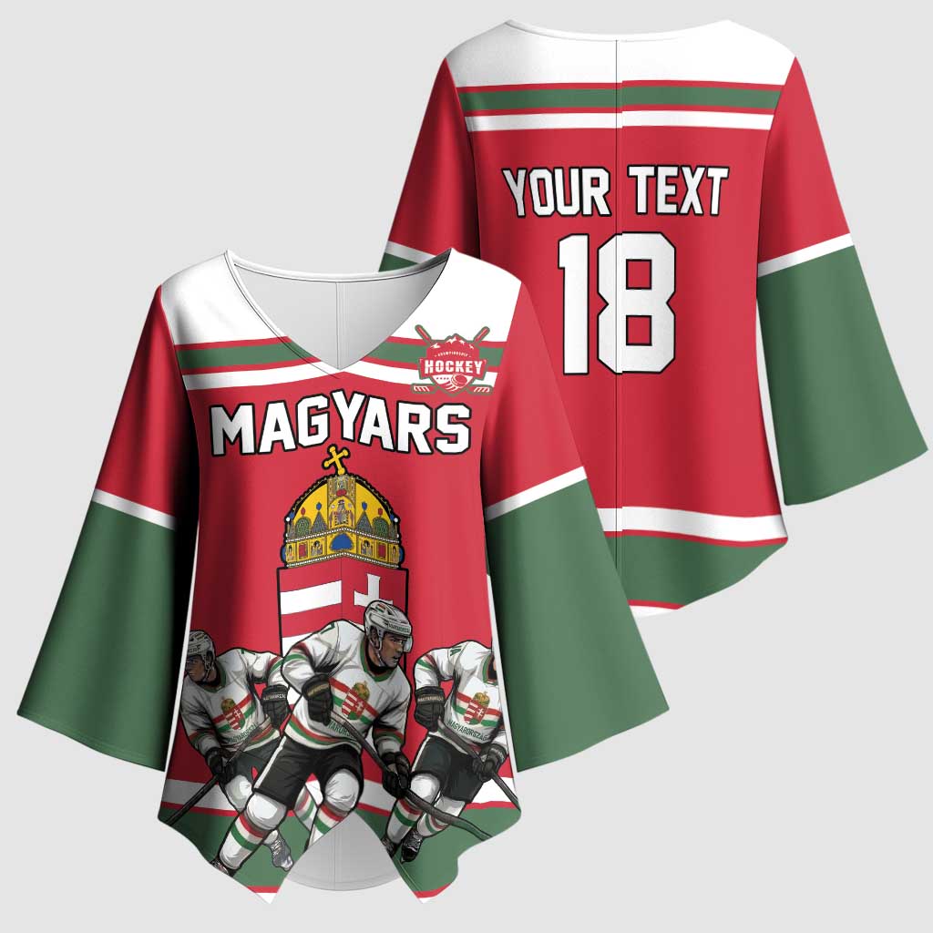 Hungary Hockey Custom Kimono Sleeve Blouse Magyars Pride National Team