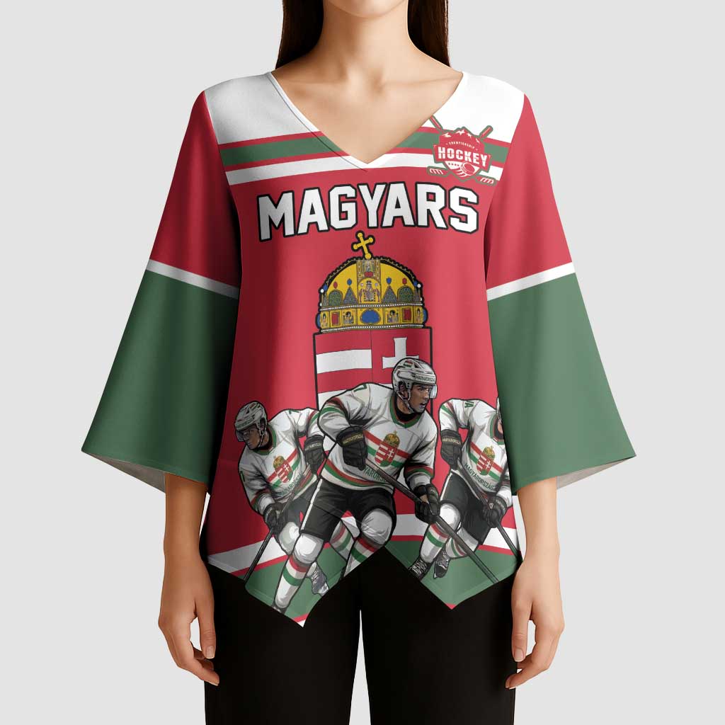 Hungary Hockey Custom Kimono Sleeve Blouse Magyars Pride National Team