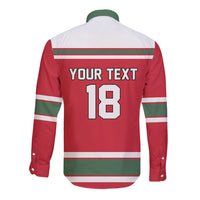 Hungary Hockey Custom Long Sleeve Button Shirt Magyars Pride National Team