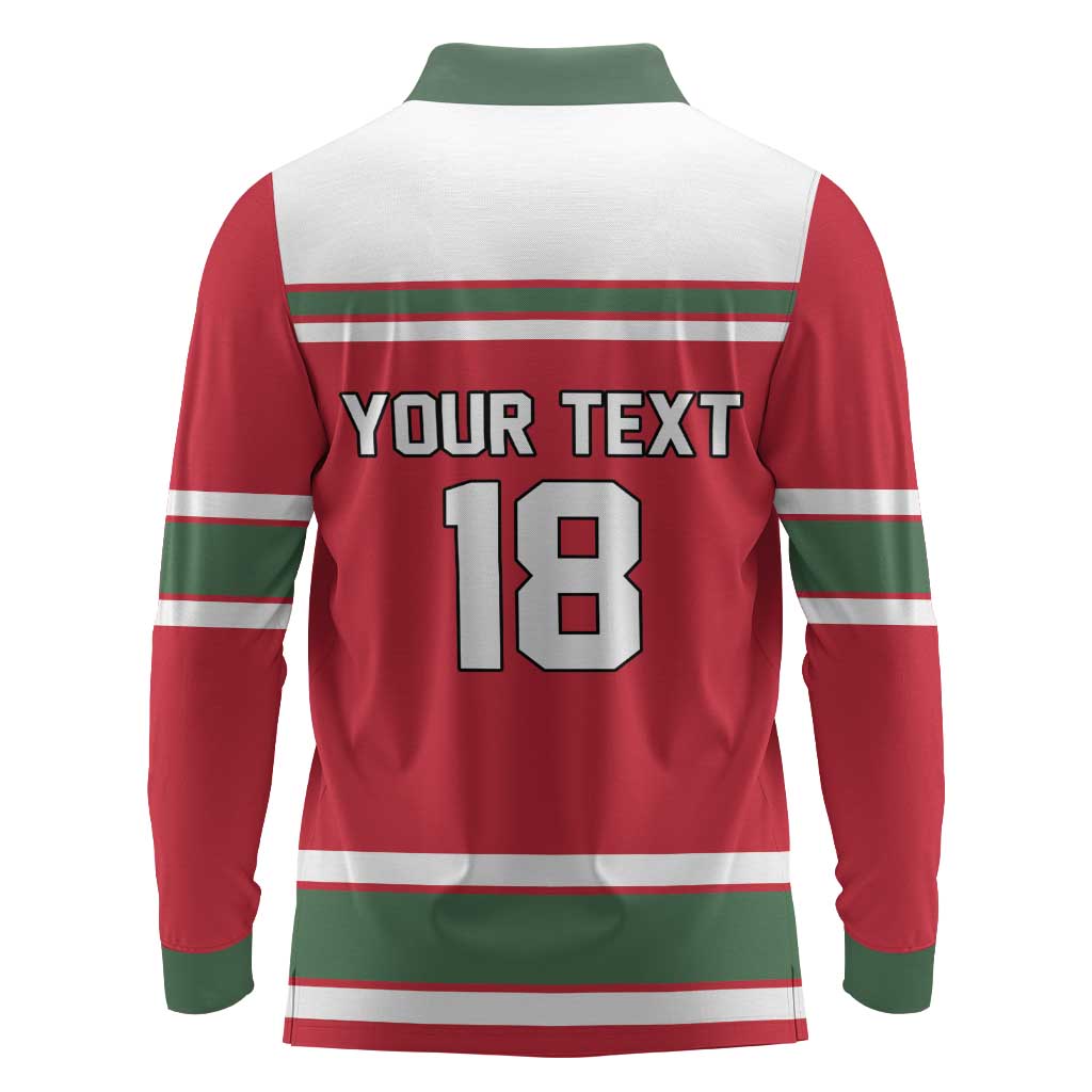 Hungary Hockey Custom Long Sleeve Polo Shirt Magyars Pride National Team