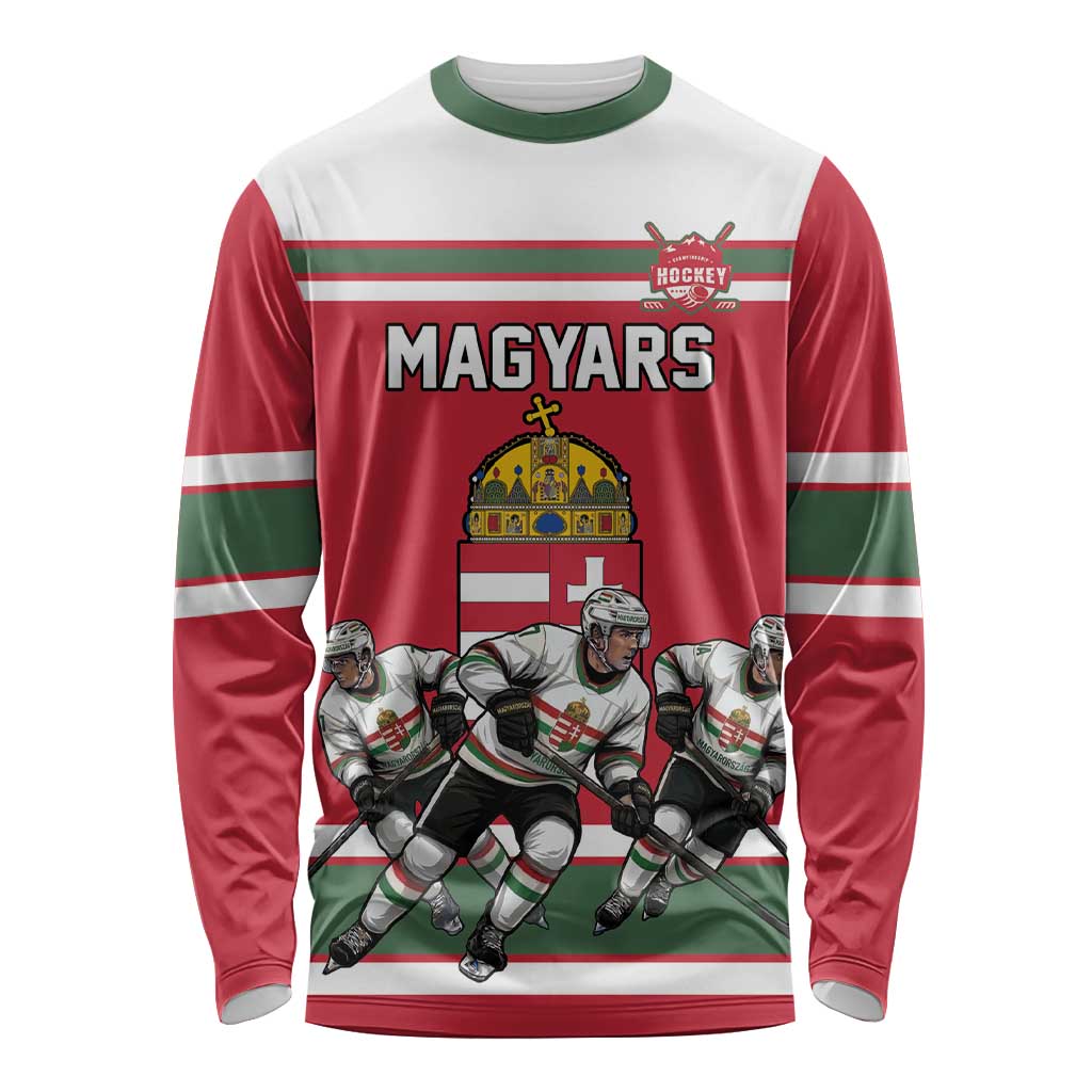 Hungary Hockey Custom Long Sleeve Shirt Magyars Pride National Team
