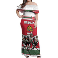 Hungary Hockey Custom Off Shoulder Maxi Dress Magyars Pride National Team