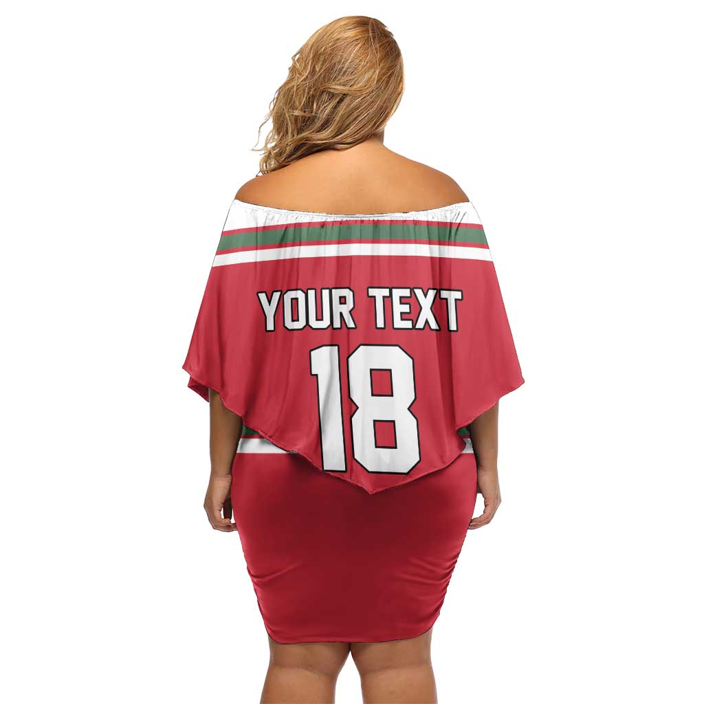 Hungary Hockey Custom Off Shoulder Short Dress Magyars Pride National Team