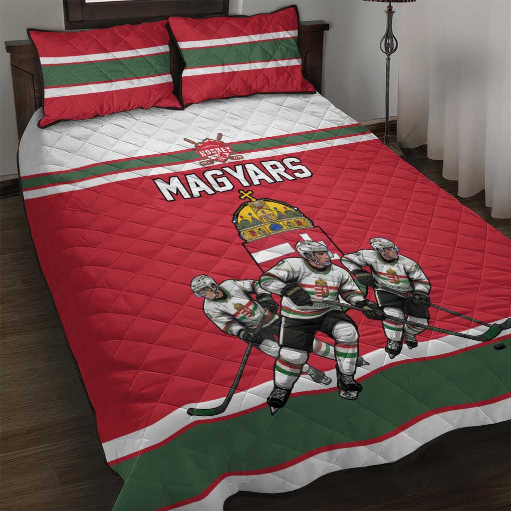 Hungary Hockey Quilt Bed Set Magyars Pride National Team