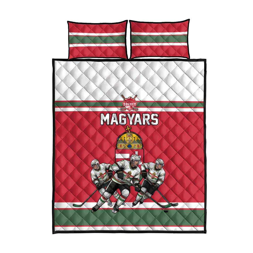 Hungary Hockey Quilt Bed Set Magyars Pride National Team