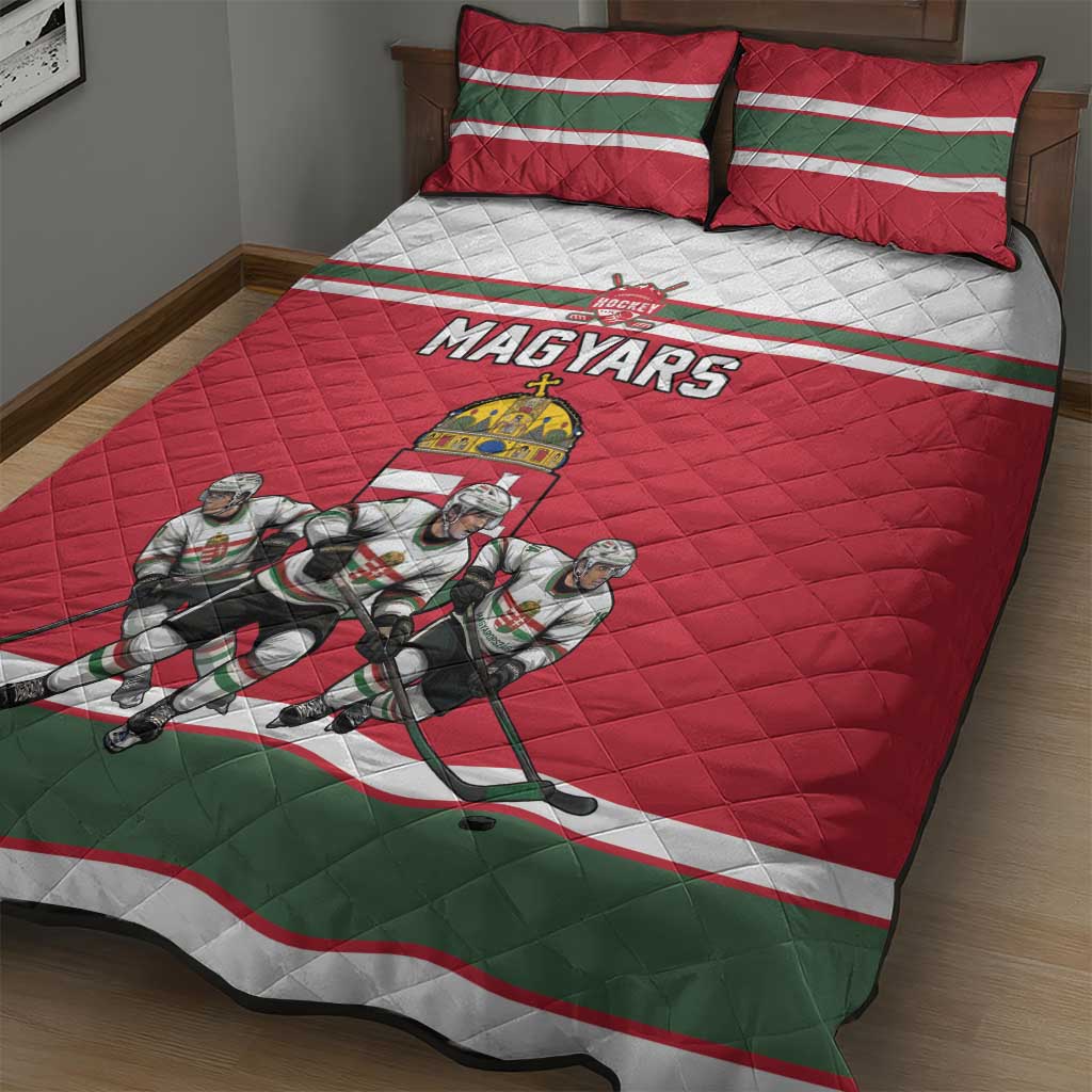 Hungary Hockey Quilt Bed Set Magyars Pride National Team