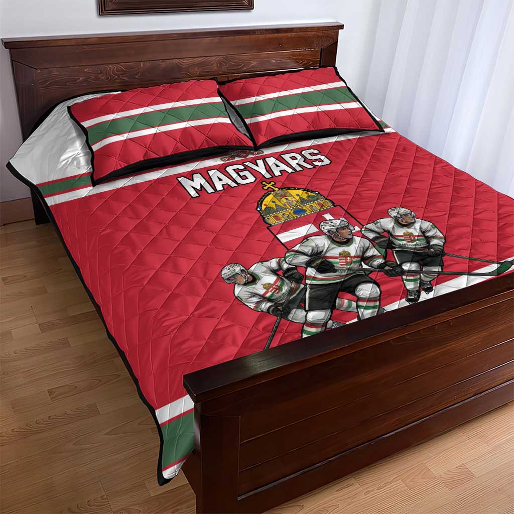 Hungary Hockey Quilt Bed Set Magyars Pride National Team