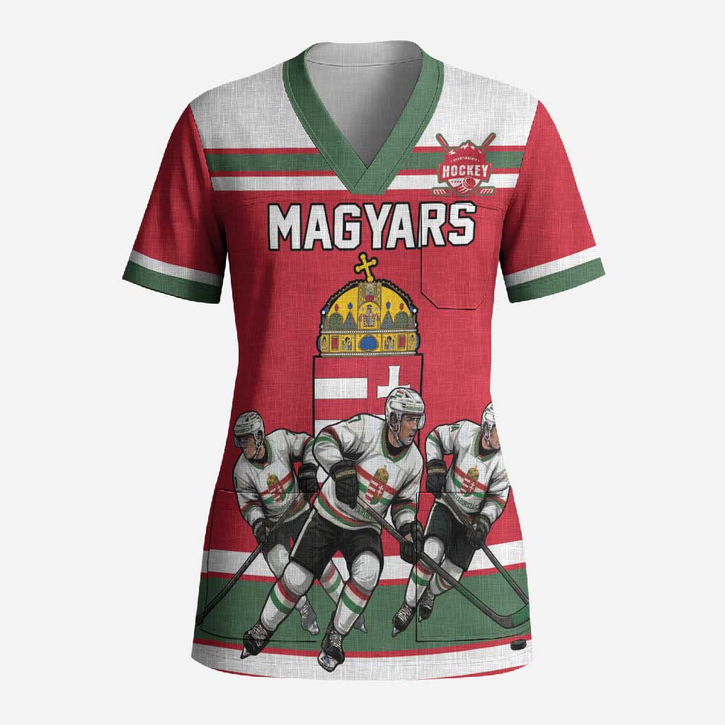 Hungary Hockey Custom Scrub Top Magyars Pride National Team