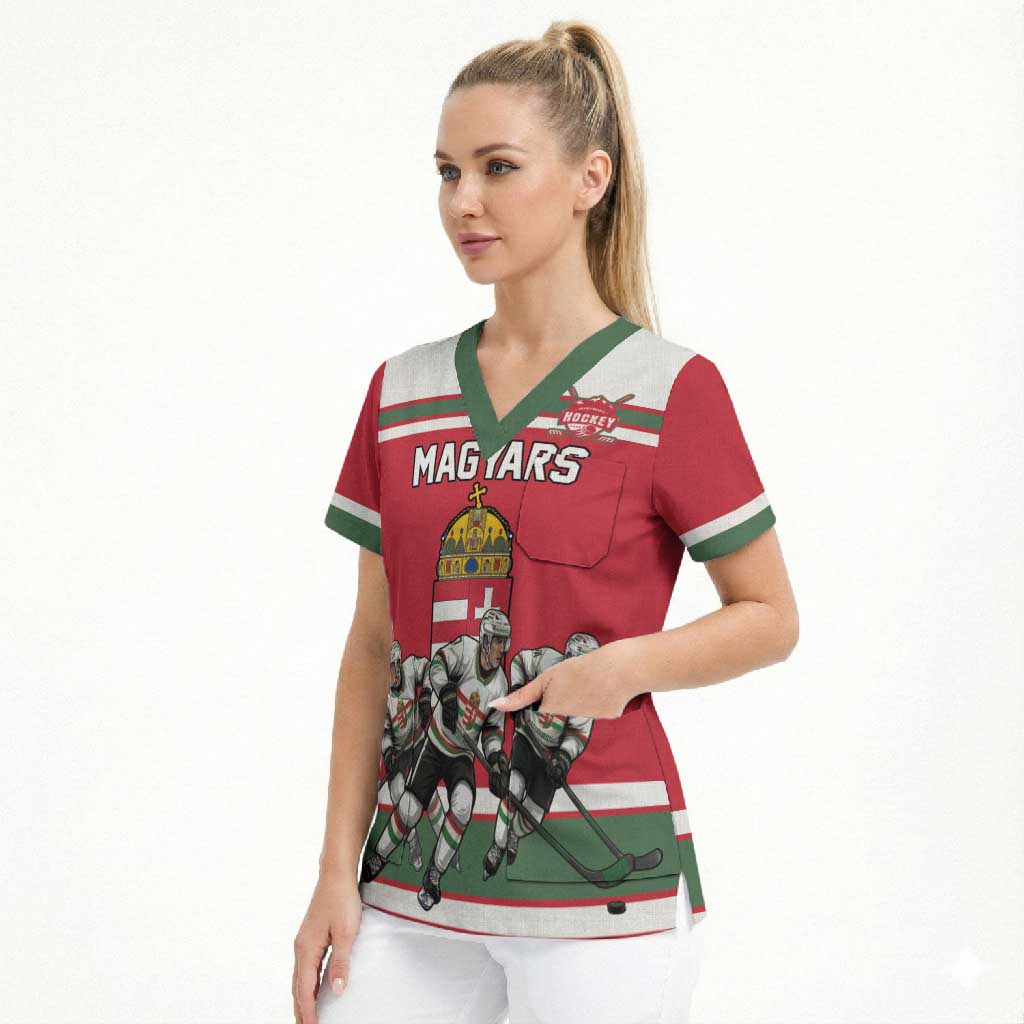 Hungary Hockey Custom Scrub Top Magyars Pride National Team