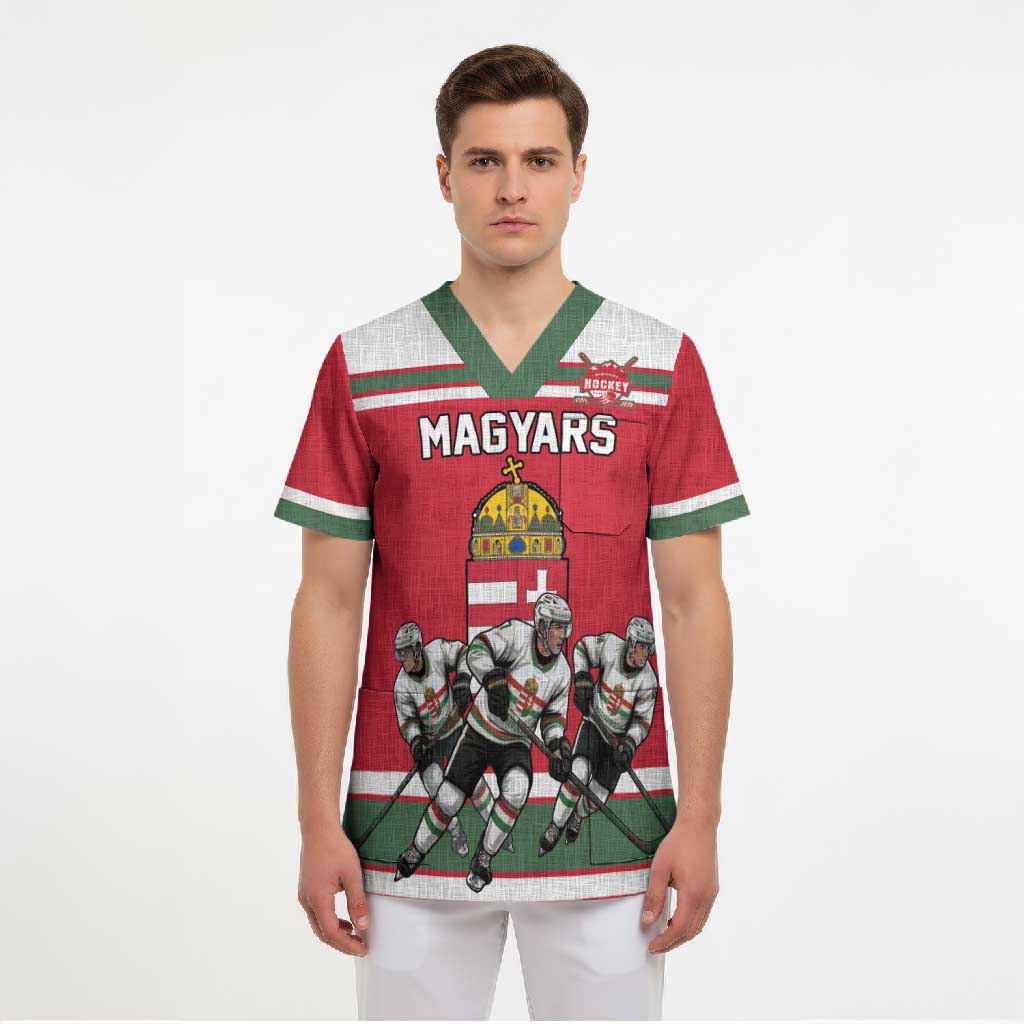 Hungary Hockey Custom Scrub Top Magyars Pride National Team