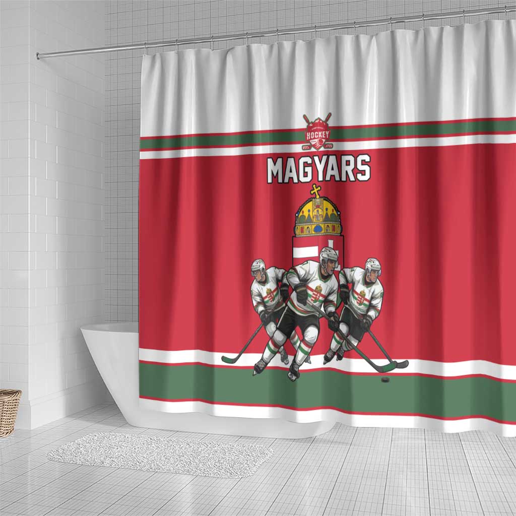 Hungary Hockey Shower Curtain Magyars Pride National Team