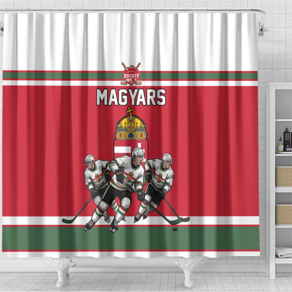 Hungary Hockey Shower Curtain Magyars Pride National Team