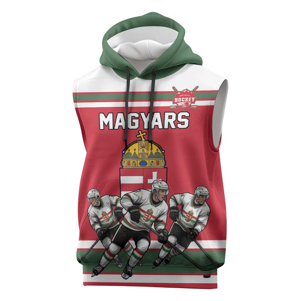 Hungary Hockey Custom Sleeveless Hoodie Magyars Pride National Team
