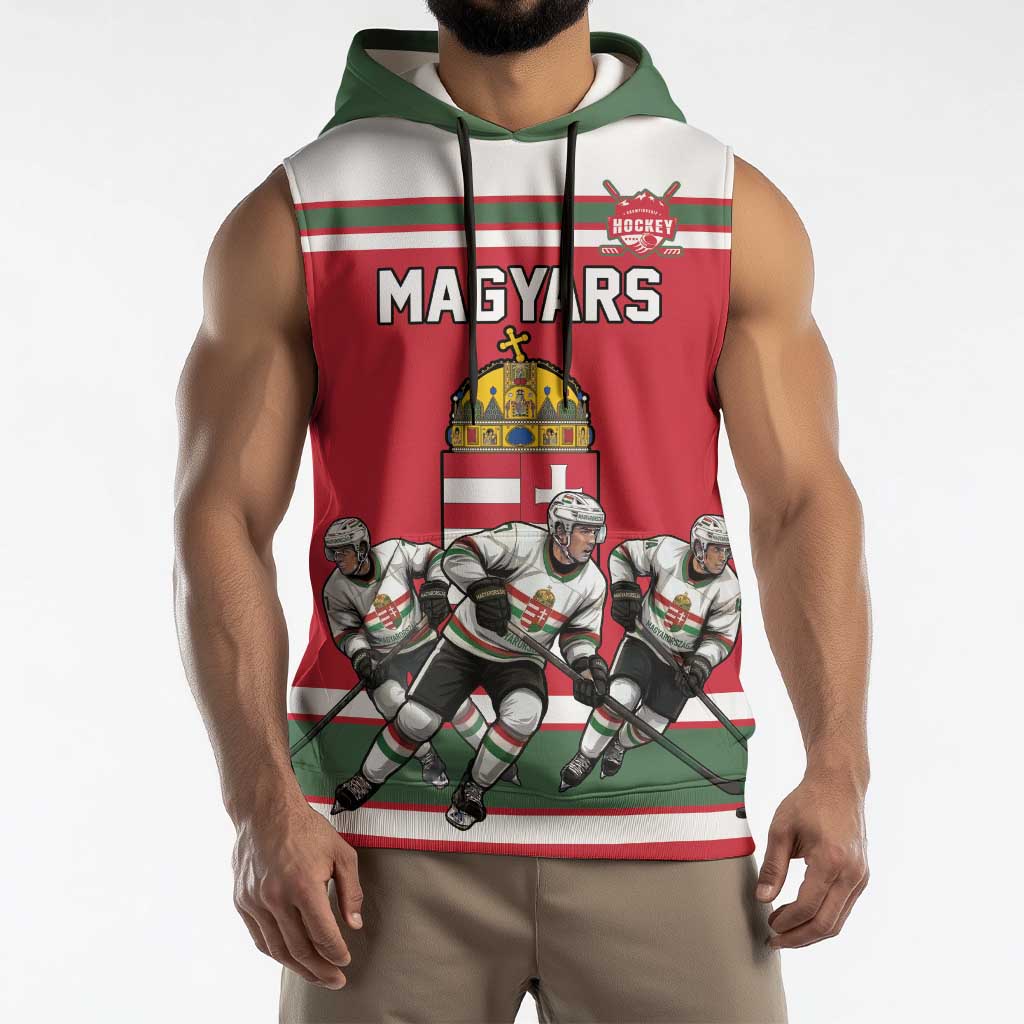 Hungary Hockey Custom Sleeveless Hoodie Magyars Pride National Team
