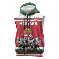 Hungary Hockey Custom Sleeveless Zip Hoodie Magyars Pride National Team