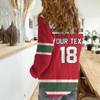 Hungary Hockey Custom Women Casual Shirt Magyars Pride National Team
