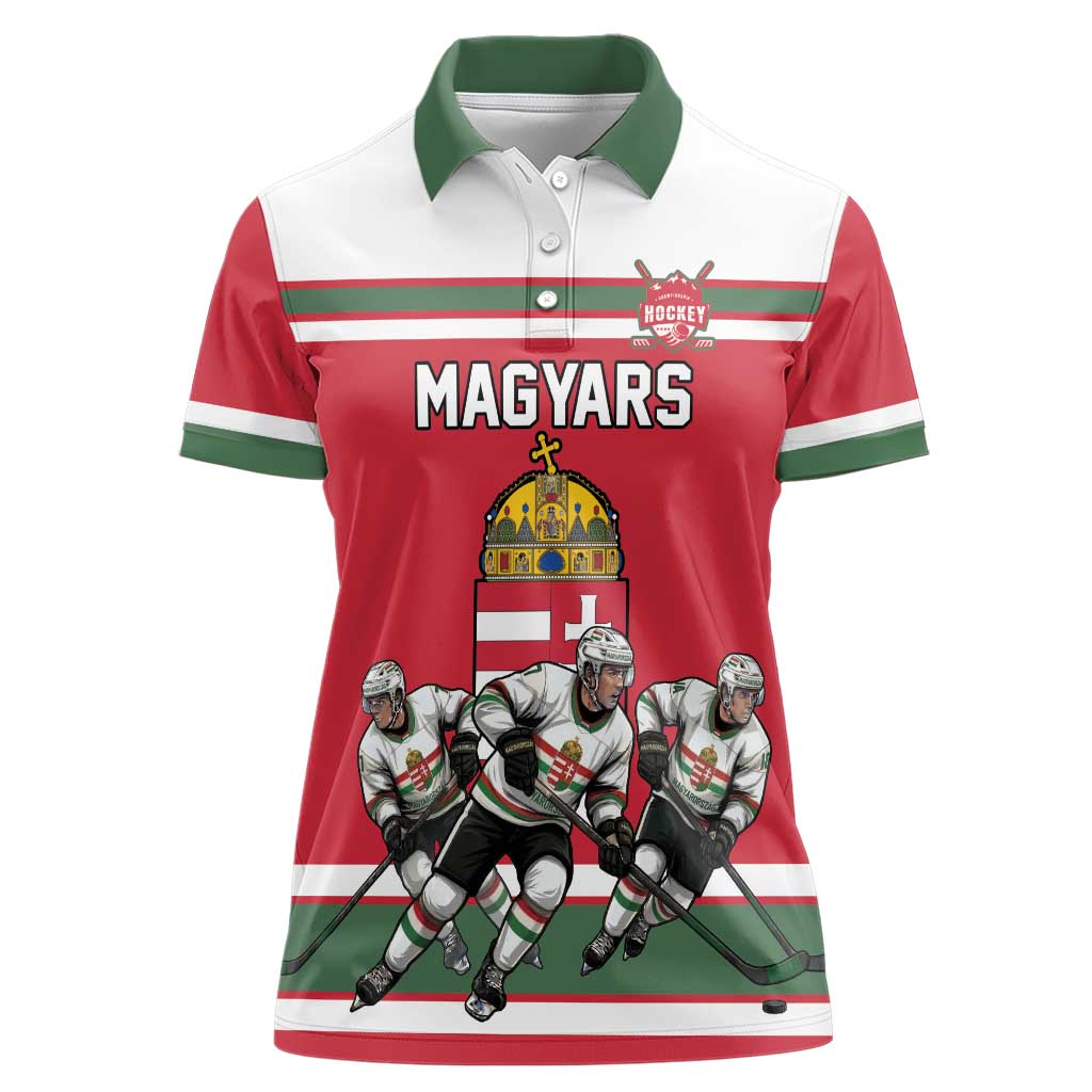 Hungary Hockey Custom Women Polo Shirt Magyars Pride National Team