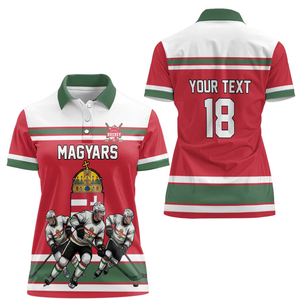 Hungary Hockey Custom Women Polo Shirt Magyars Pride National Team