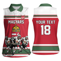 Hungary Hockey Custom Women Sleeveless Polo Shirt Magyars Pride National Team
