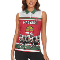 Hungary Hockey Custom Women Sleeveless Polo Shirt Magyars Pride National Team