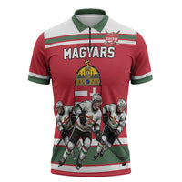 Hungary Hockey Custom Zipper Polo Shirt Magyars Pride National Team