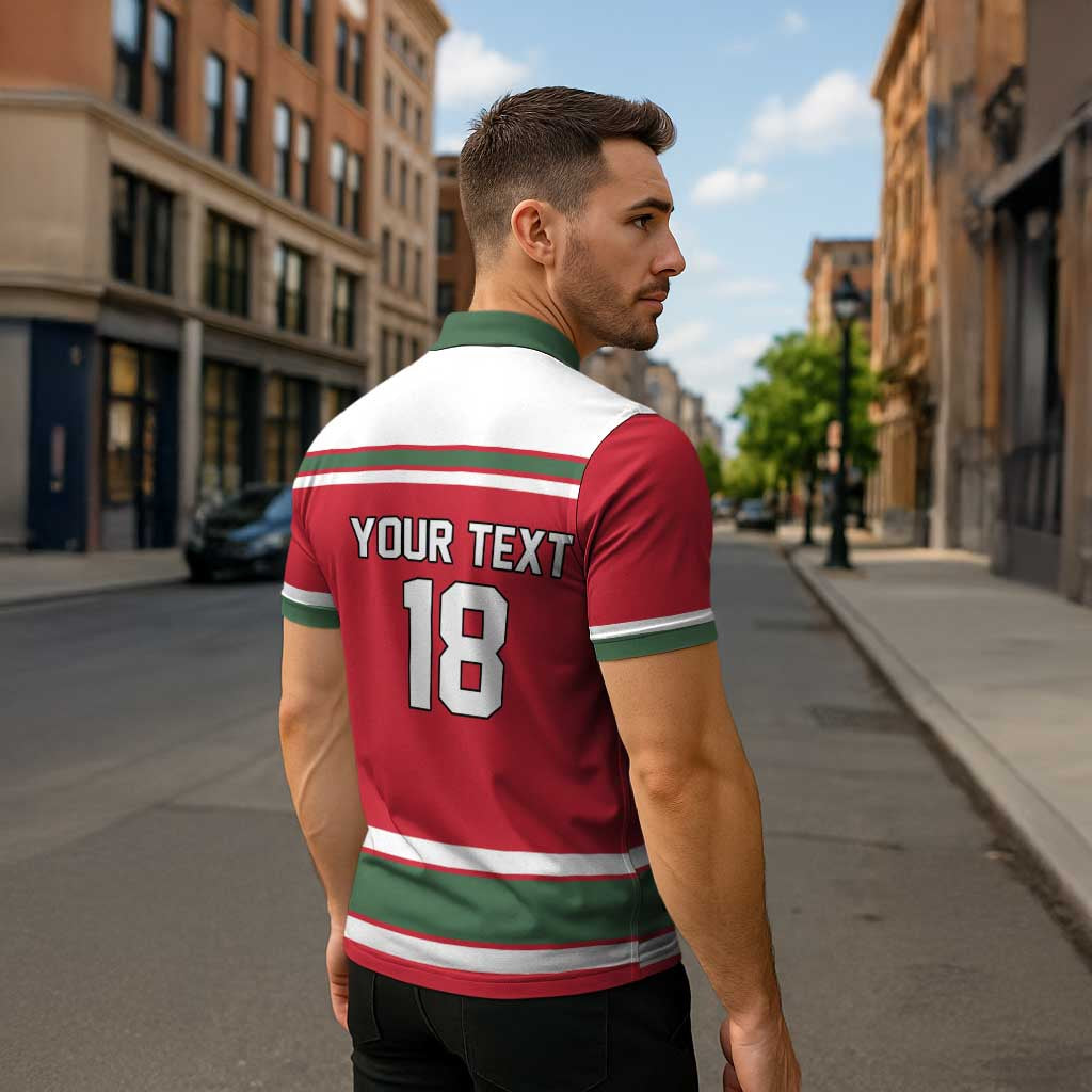 Hungary Hockey Custom Zipper Polo Shirt Magyars Pride National Team