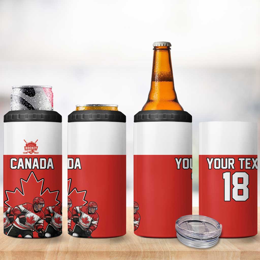 Canada Hockey Custom 4 in 1 Can Cooler Tumbler Maple Leaf Northern Pride