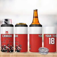 Canada Hockey Custom 4 in 1 Can Cooler Tumbler Maple Leaf Northern Pride