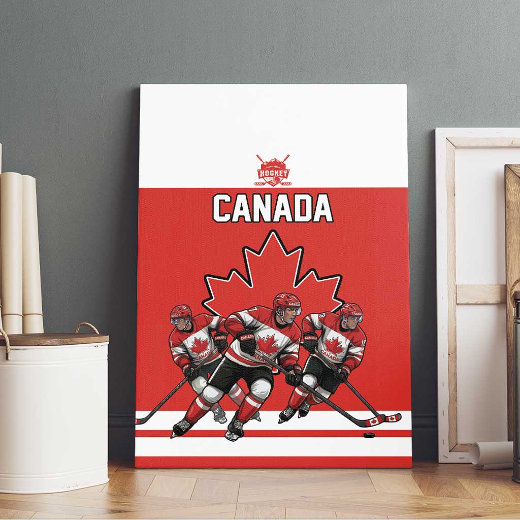 Canada Hockey Canvas Wall Art Maple Leaf Northern Pride