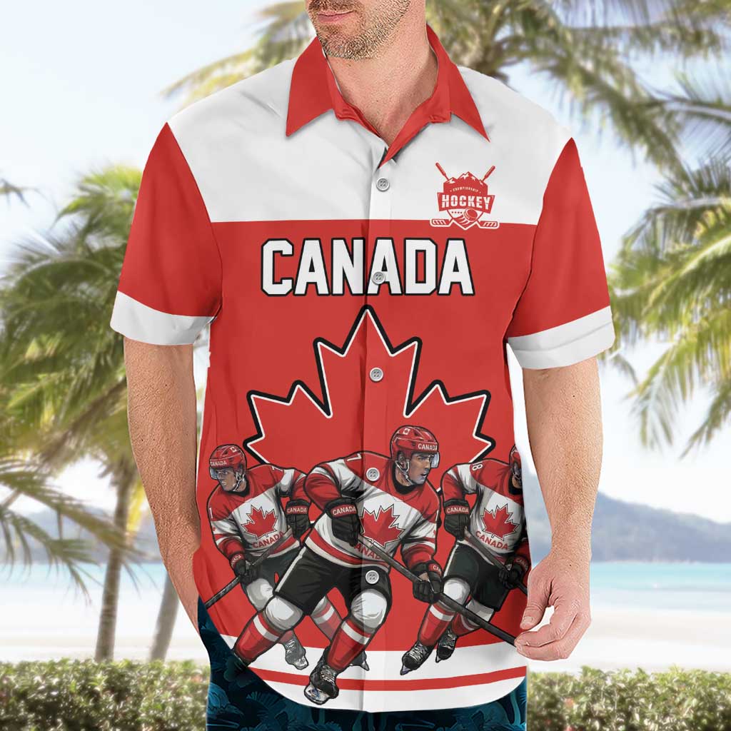 Canada Hockey Custom Hawaiian Shirt Maple Leaf Northern Pride