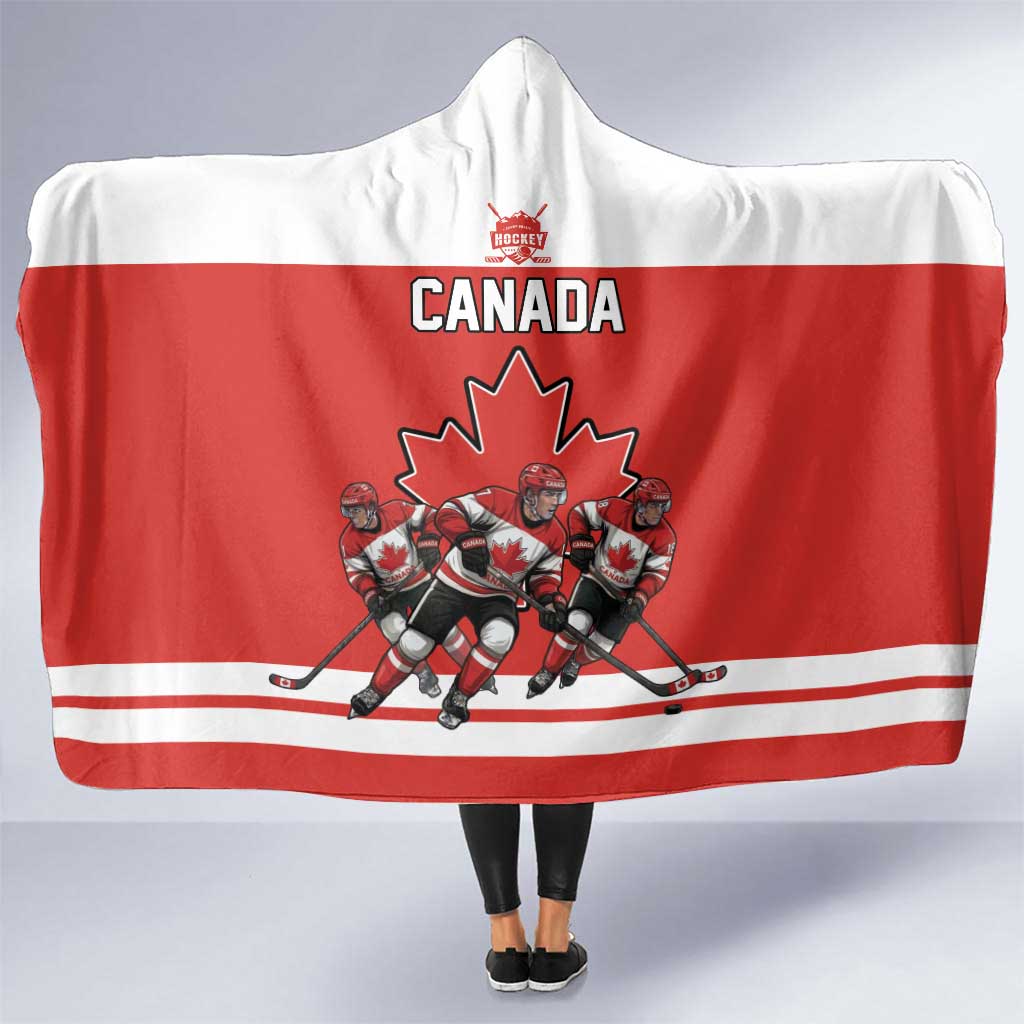 Canada Hockey Hooded Blanket Maple Leaf Northern Pride