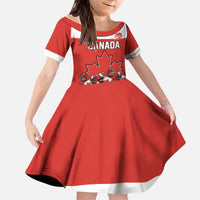 Canada Hockey Custom Kid Short Sleeve Dress Maple Leaf Northern Pride