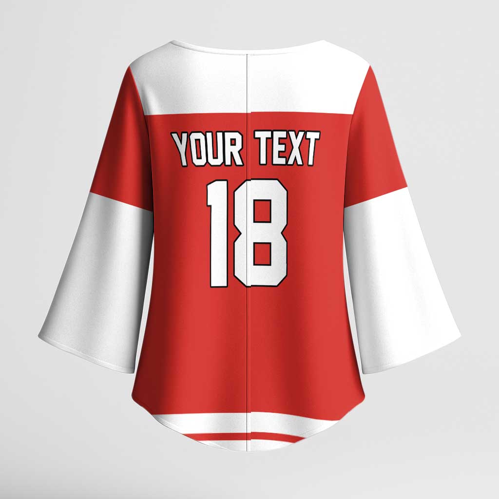 Canada Hockey Custom Kimono Sleeve Blouse Maple Leaf Northern Pride